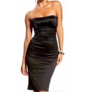 BeBe Black Stretch Satin Dress